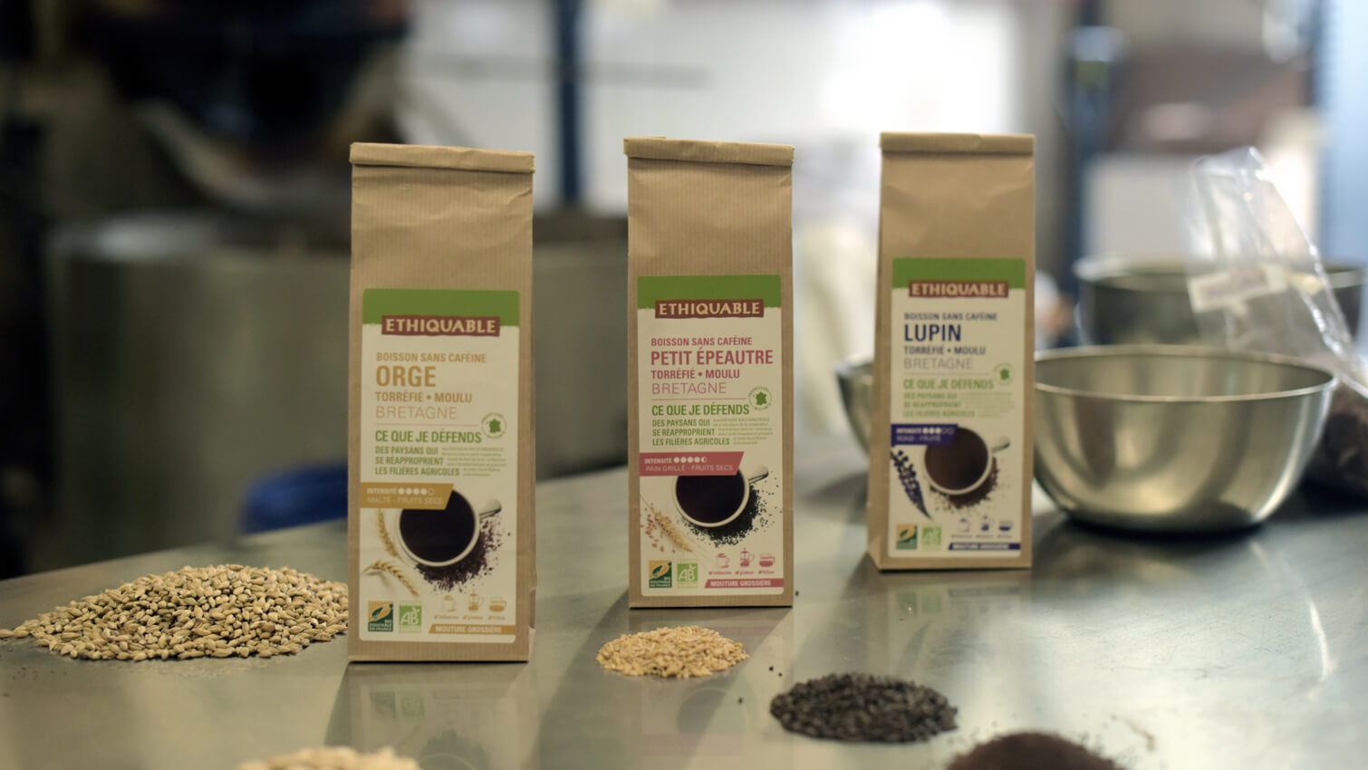 Gamme de boissons torrÃ©fiÃ©es sans cafÃ©ine bio et Ã©quitables